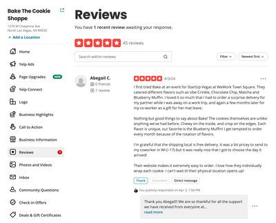 New Yelp Review! Abegail C.