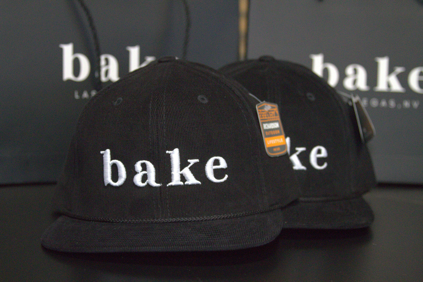 2 bake the Cookie Shoppe Corduroy Snapbacks with the white bake logos