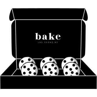 box of 6 cookies with bake las vegas logo