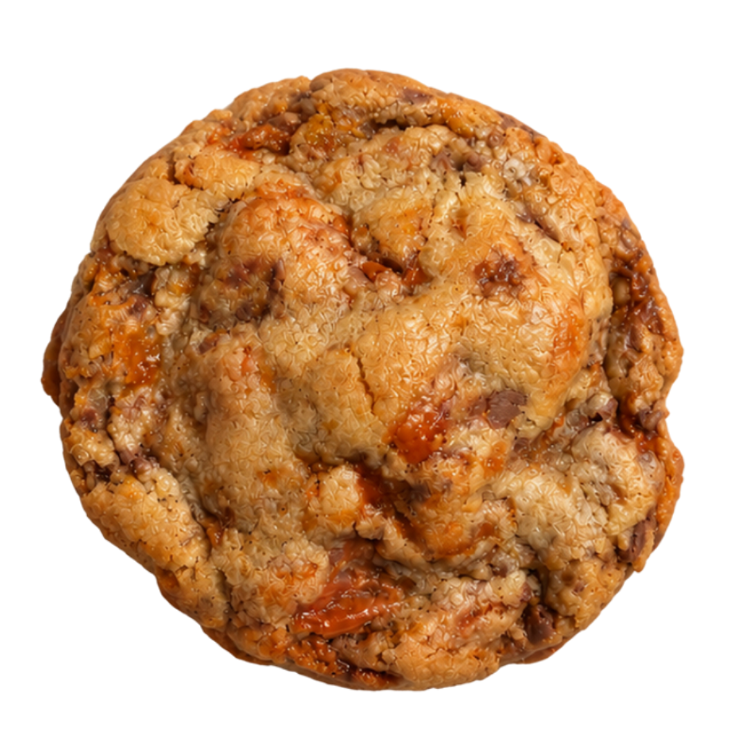 Butterfinger Cookie from Bake The Cookie Shoppe loaded with crushed peanut butter candy bar pieces