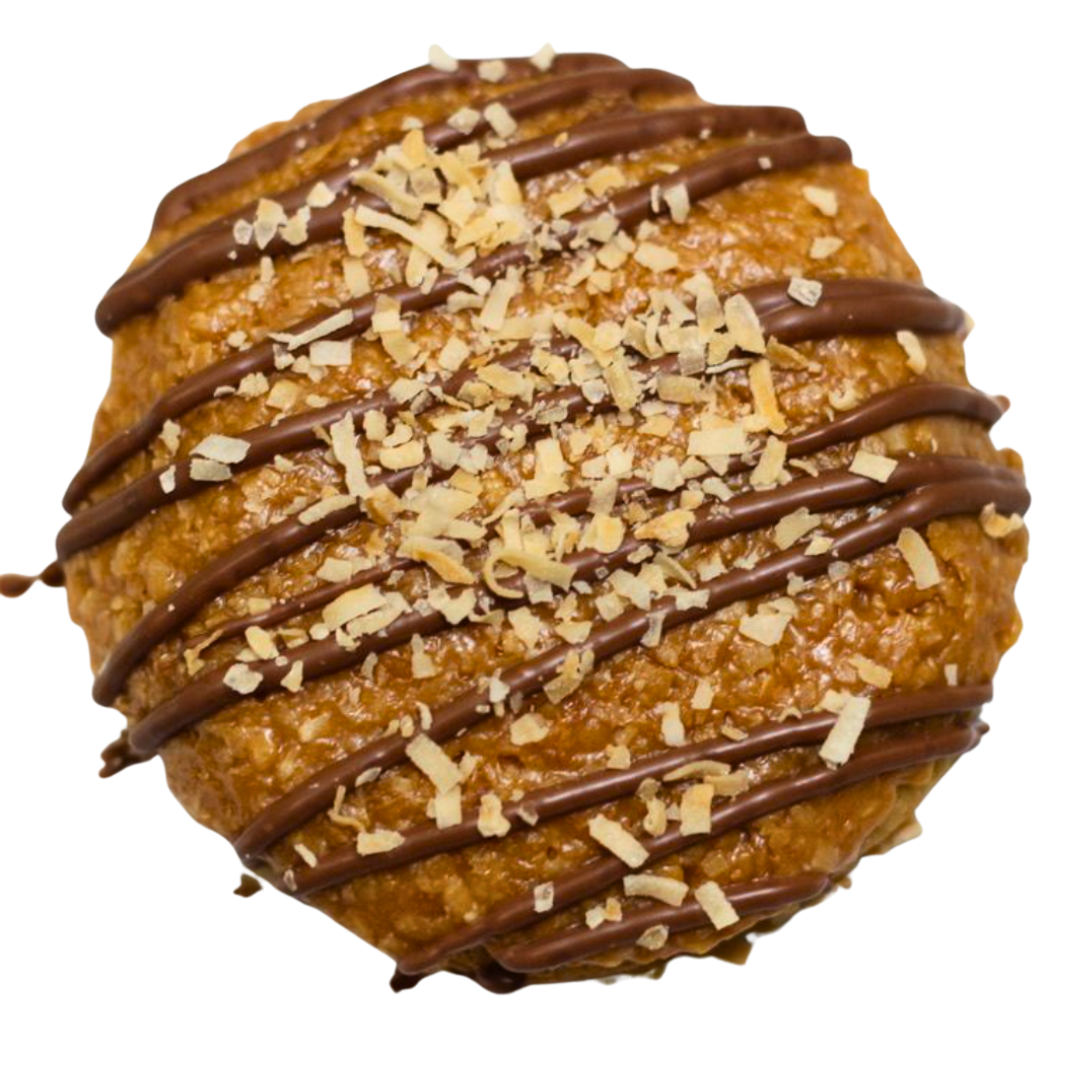 Caramel Coconut Cookie with coconut shavings