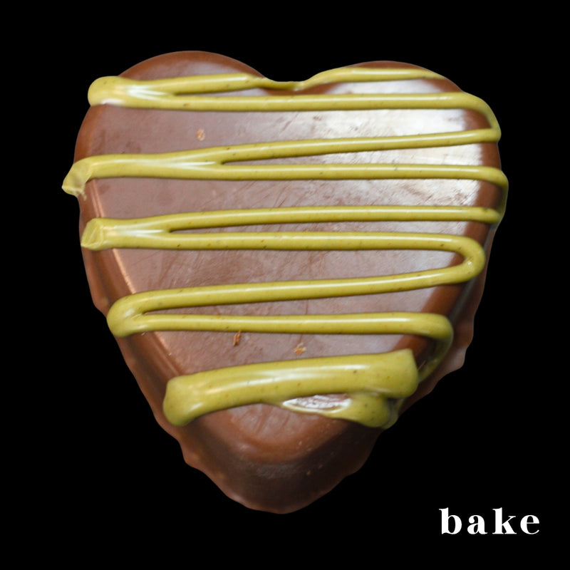 Dubai Chocolate Heart with Pistachio Cream Drizzle
