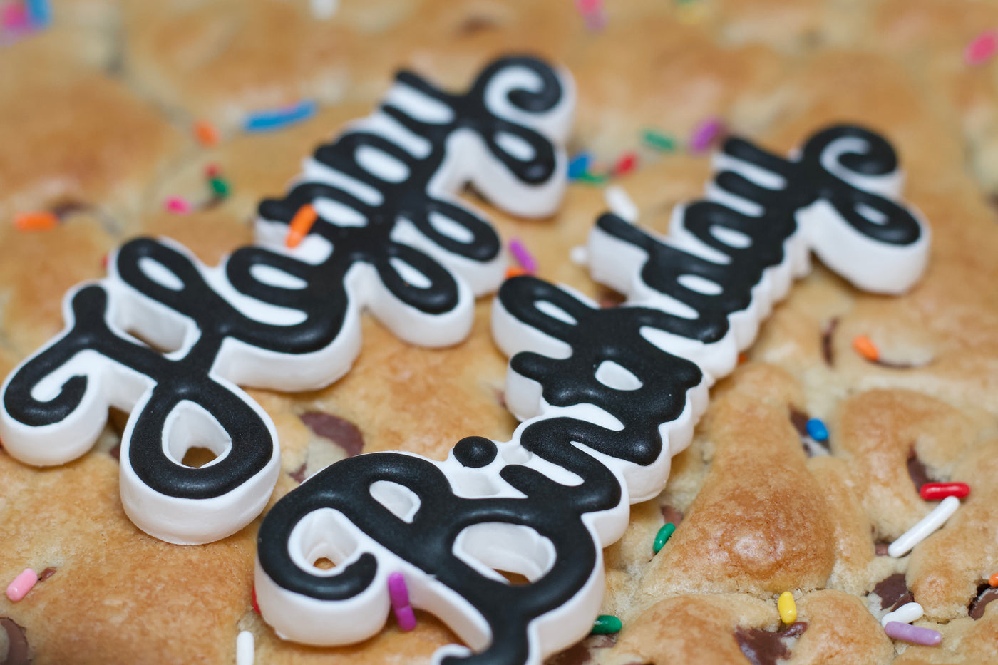 Cookie Cake with Happy Birthday On it from bake the Cookie Shoppe in Las Vegas