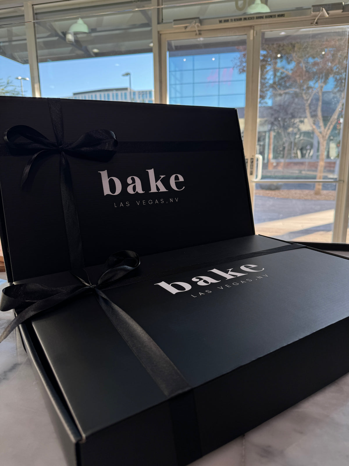 black box with bake Las Vegas on it with a bow